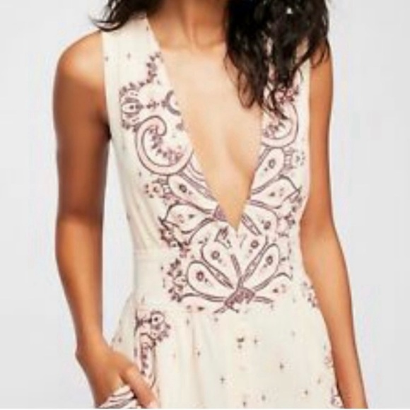 Free People Setting Sun V-neck Jumpsuit Size XS - Picture 4 of 11